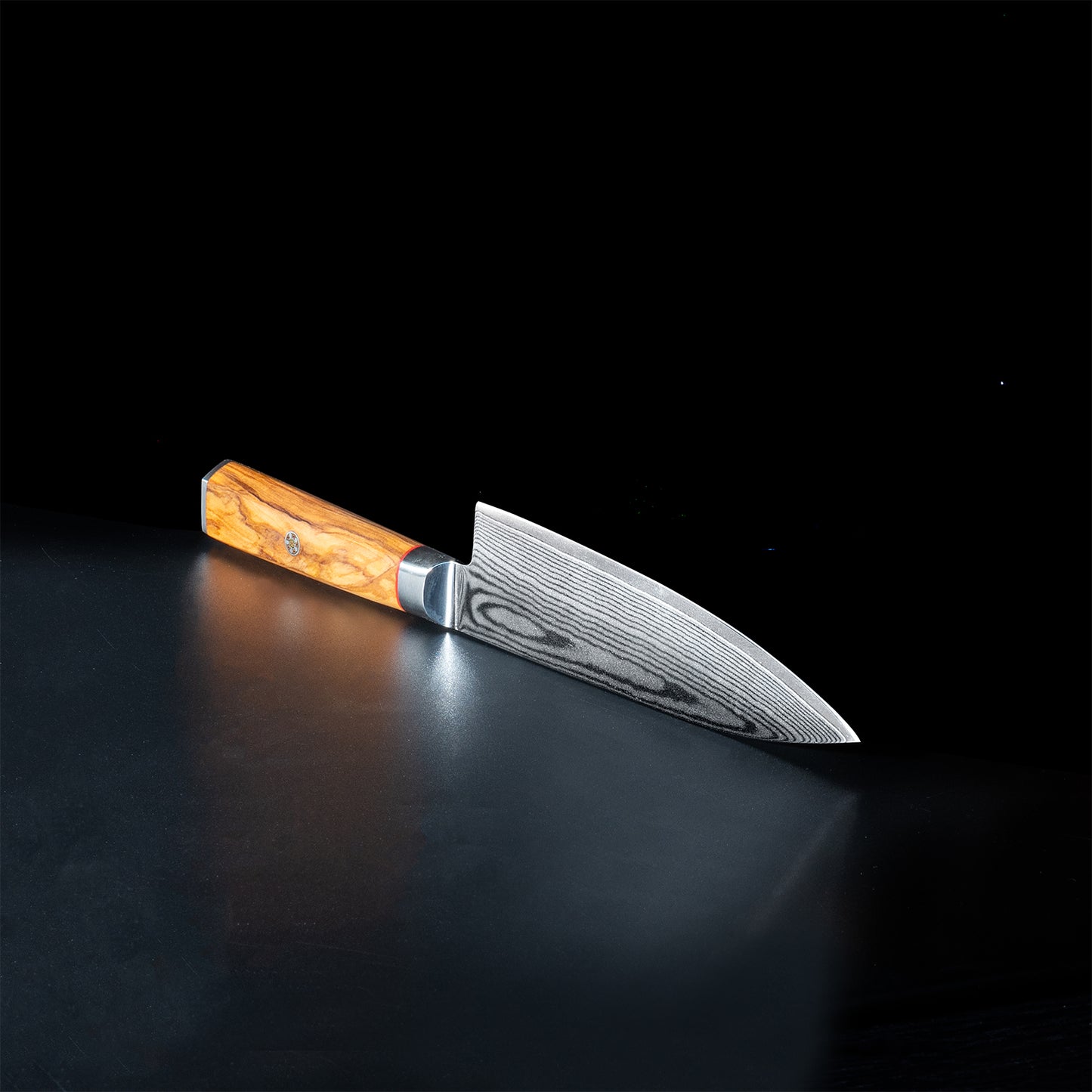OEM DK-BD Series Olive Wood Handle Damascus AUS10 Steel 6" Chef Knife