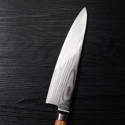 OEM DK-BD Series Olive Wood Handle Damascus AUS10 Steel 8''Chef Knife