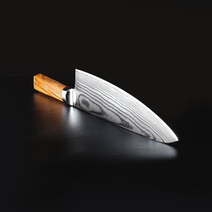 OEM DK-BD Series Olive Wood Handle Damascus AUS10 Steel 8''Chef Knife