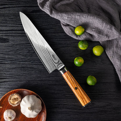 OEM DK-BD Series Olive Wood Handle Damascus AUS10 Steel 8''Chef Knife