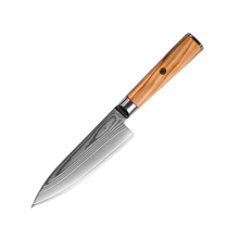 OEM DK-BD Series Olive Wood Handle Damascus AUS10 Steel 6" Chef Knife