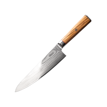OEM DK-BD Series Olive Wood Handle Damascus AUS10 Steel 8''Chef Knife