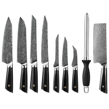 OEM DK-LK Series G10 Handle Damascus AUS-10V Steel Knife Set