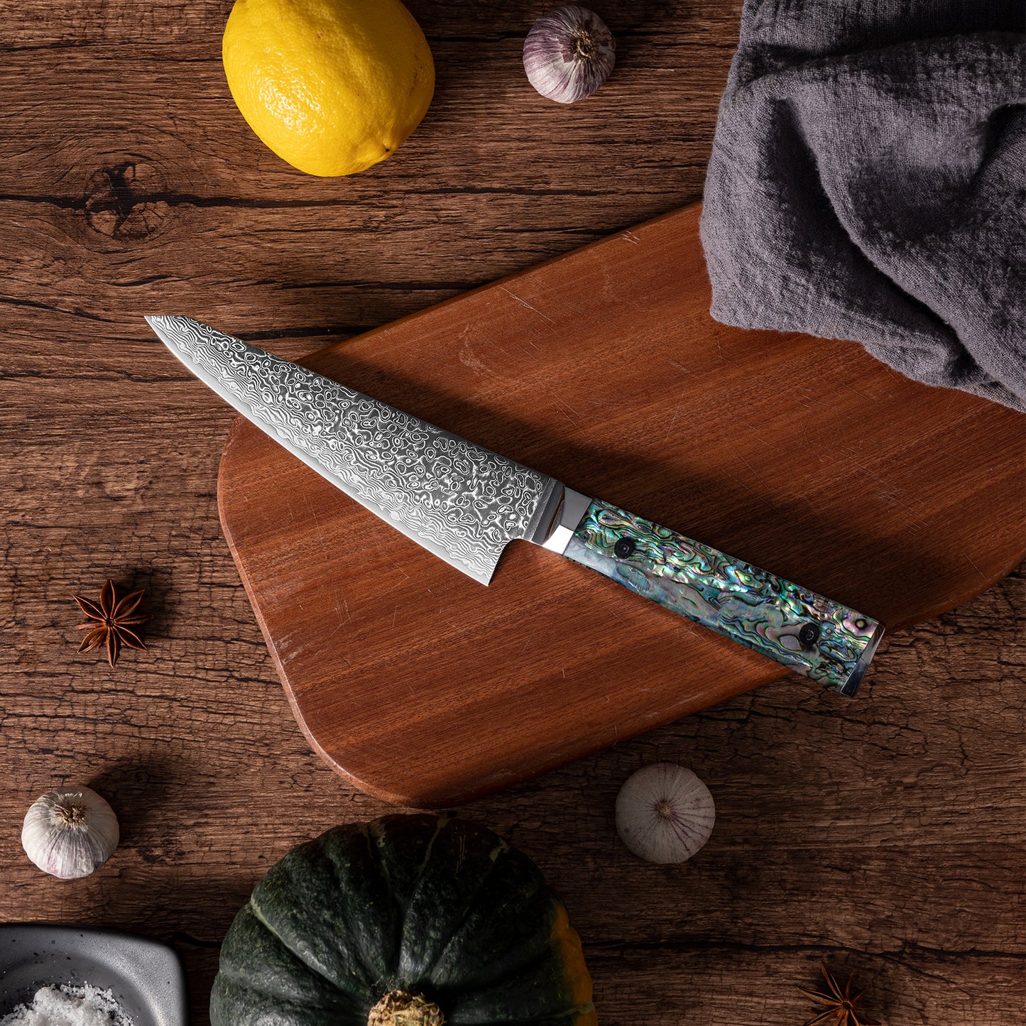 OEM DK-BZ Series Resin Shell Handle Damascus VG10 Steel 6.5" Kirisuke Knife