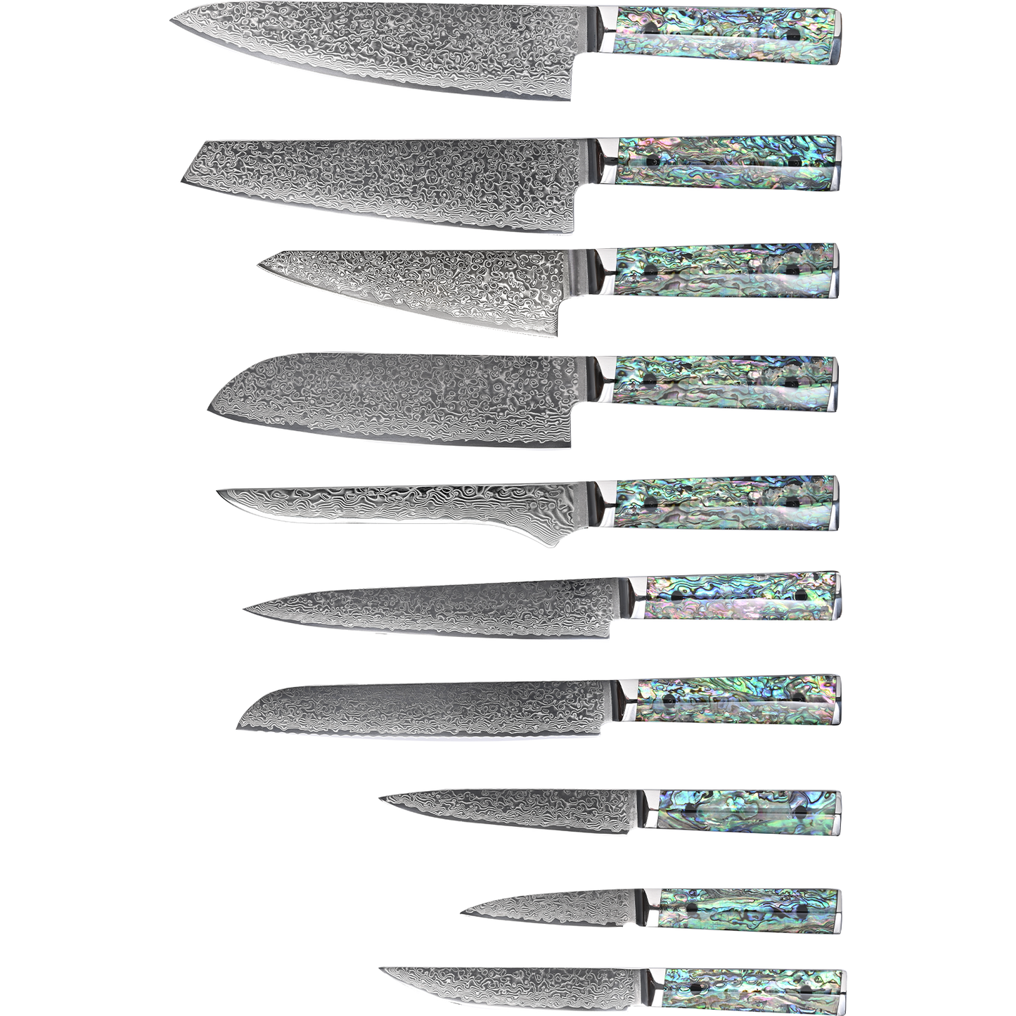 OEM DK-BZ Series Resin Shell Handle Damascus VG10 Steel Knife Set