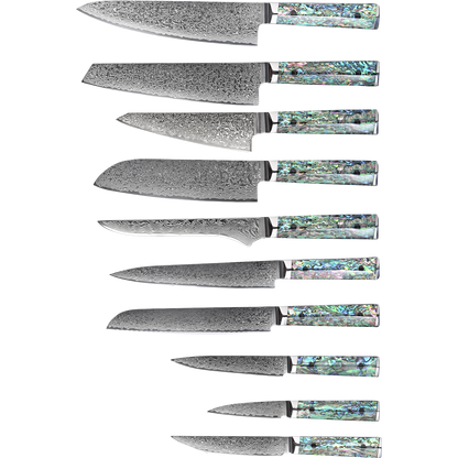 OEM DK-BZ Series Resin Shell Handle Damascus VG10 Steel Knife Set