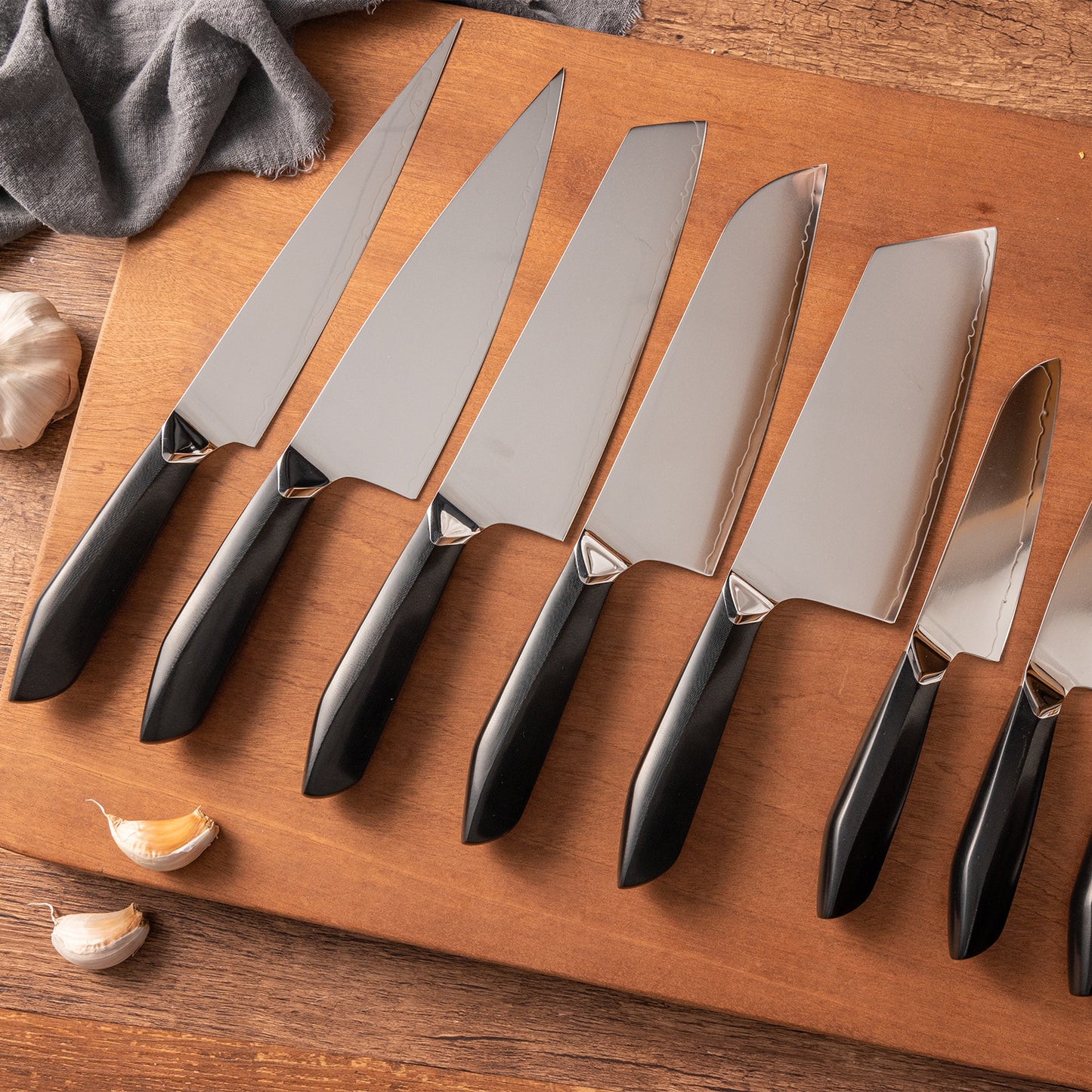 OEM DK-HXH-3L Series G10 Handle Damascus AUS10 Steel Knife Set