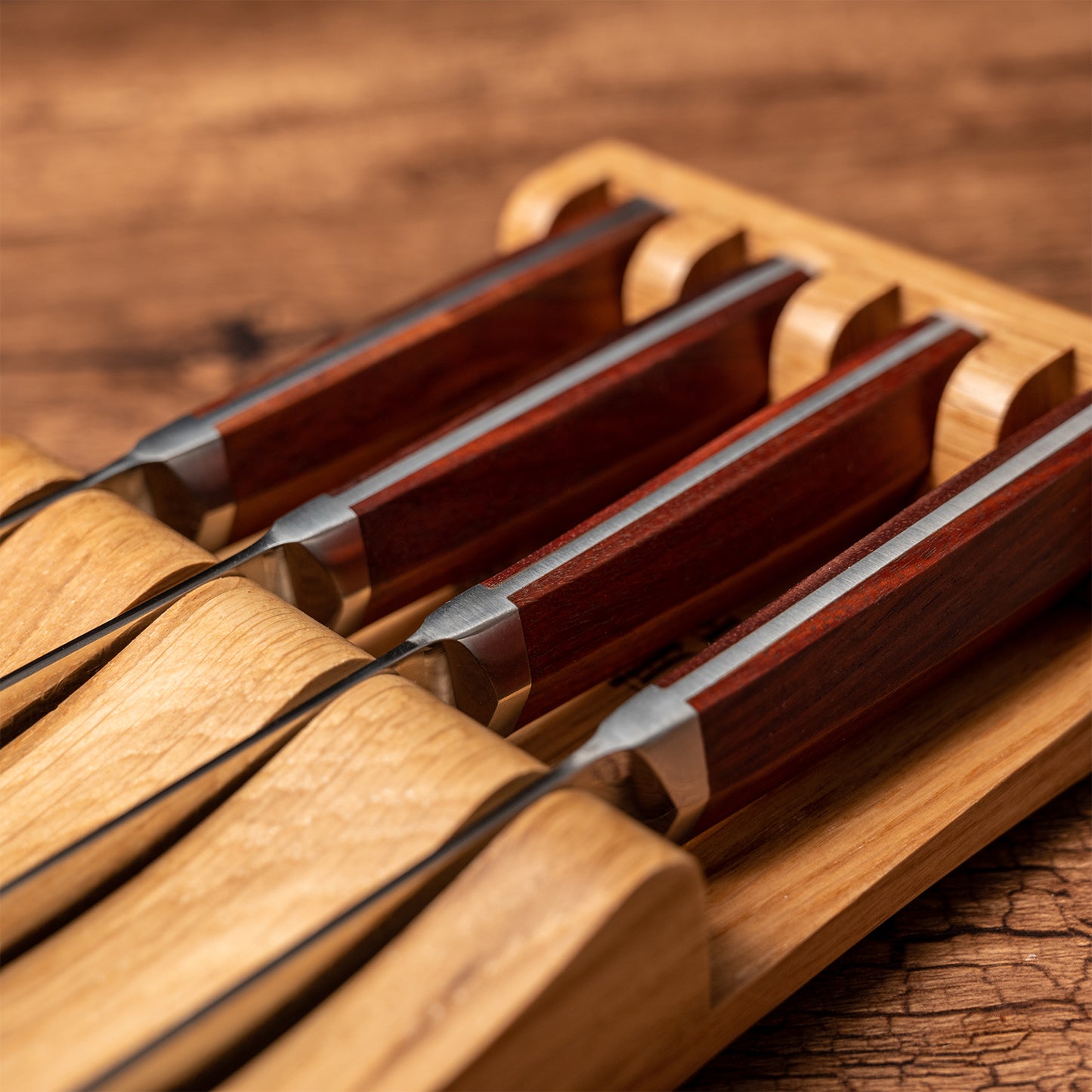 OEM DK-LF Series Rosewood Handle Damascus VG10 Steel 5''Steak Knife Set