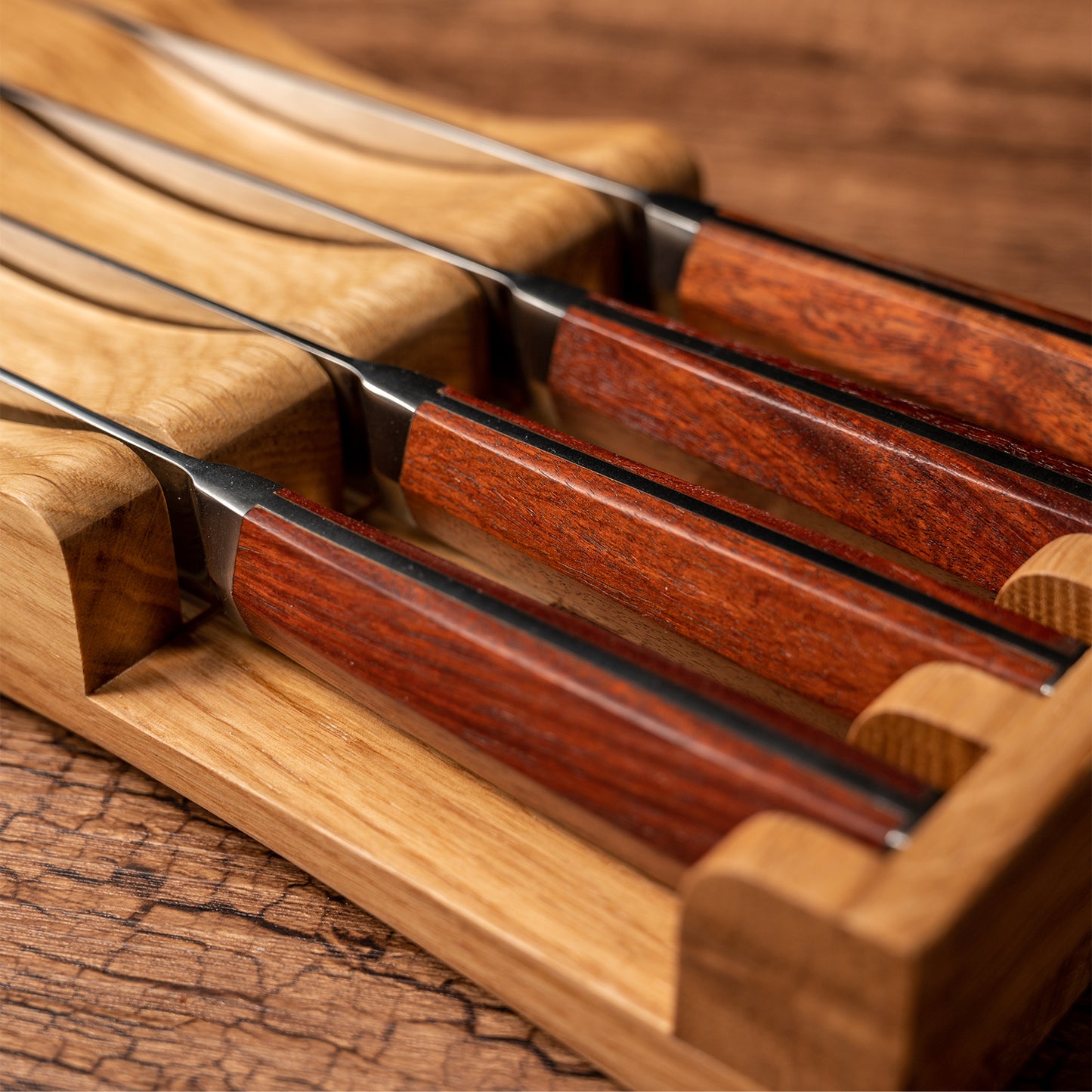 OEM DK-LF Series Rosewood Handle Damascus VG10 Steel 5''Steak Knife Set