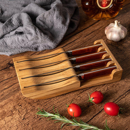 OEM DK-LF Series Rosewood Handle Damascus VG10 Steel 5''Steak Knife Set