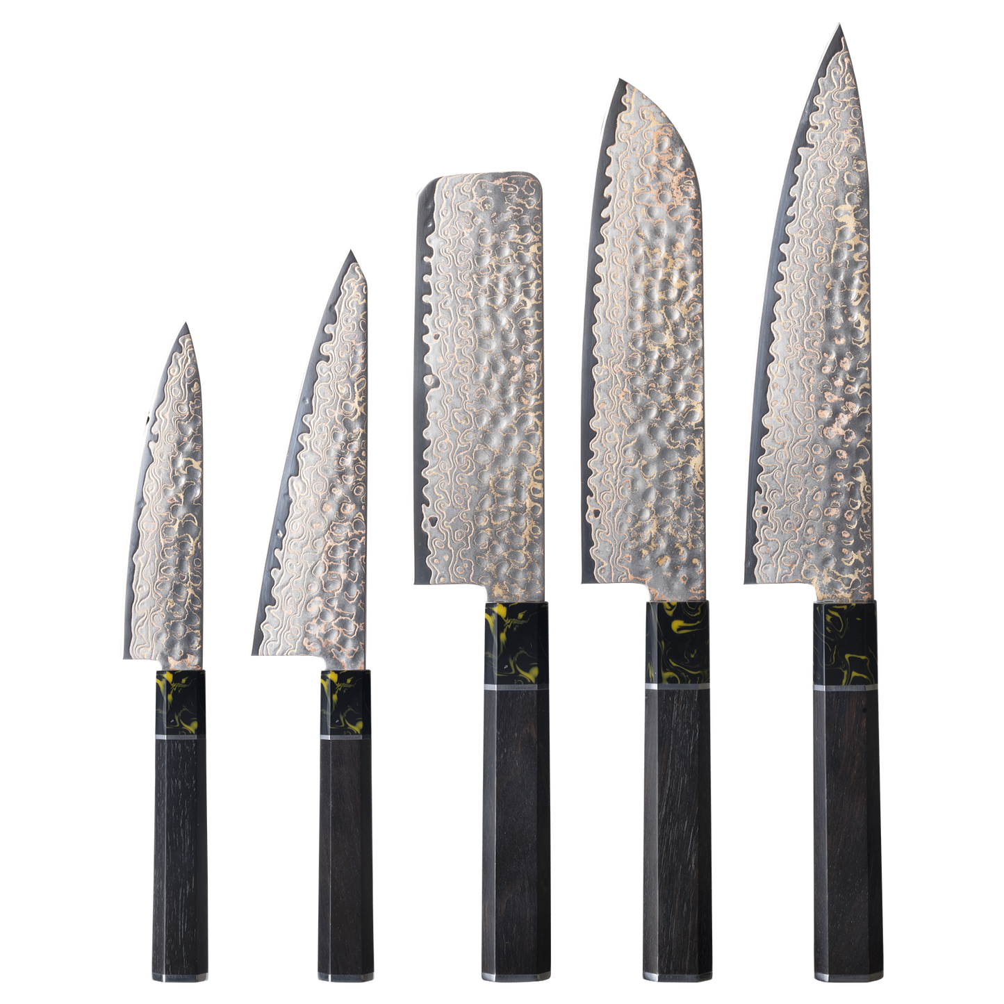 OEM DK-HB Series G10 Handle Damascus AUS-10V Steel Knife Set