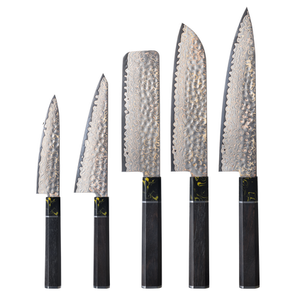 OEM DK-HB Series G10 Handle Damascus AUS-10V Steel Knife Set