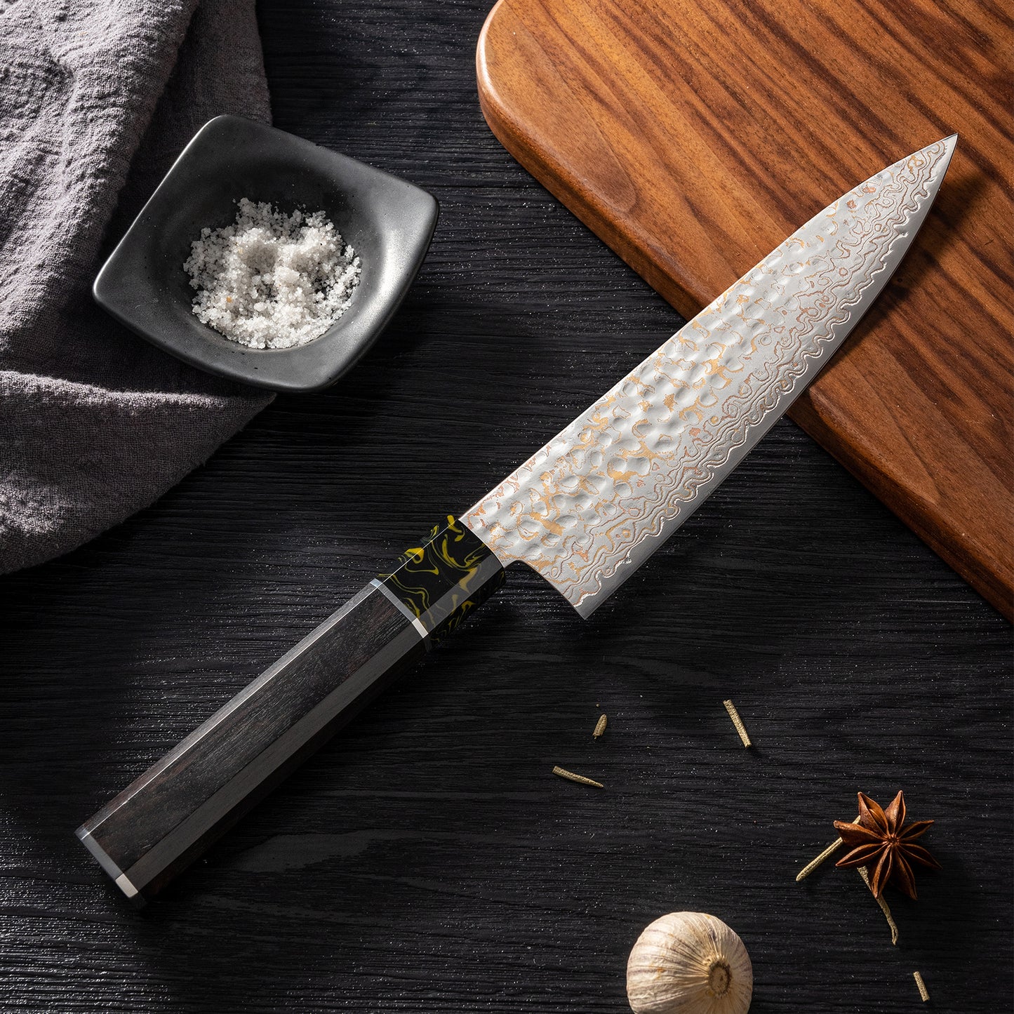 OEM DK-HB Series G10 Handle Damascus AUS-10V Steel 8" Kitchen Knife