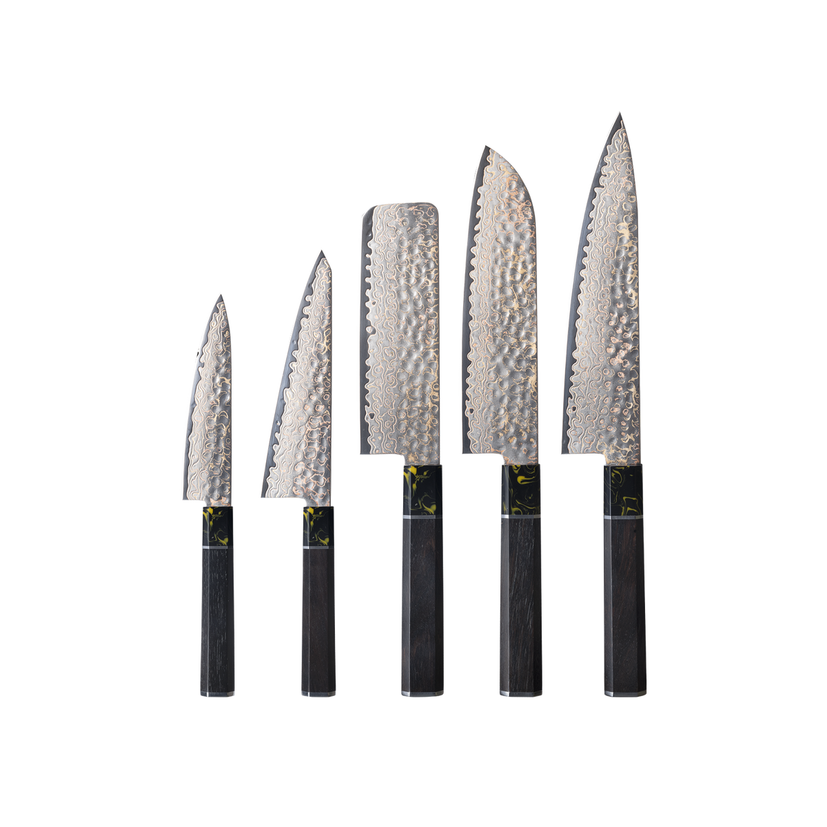OEM DK-HB Series G10 Handle Damascus AUS-10V Steel Knife Set