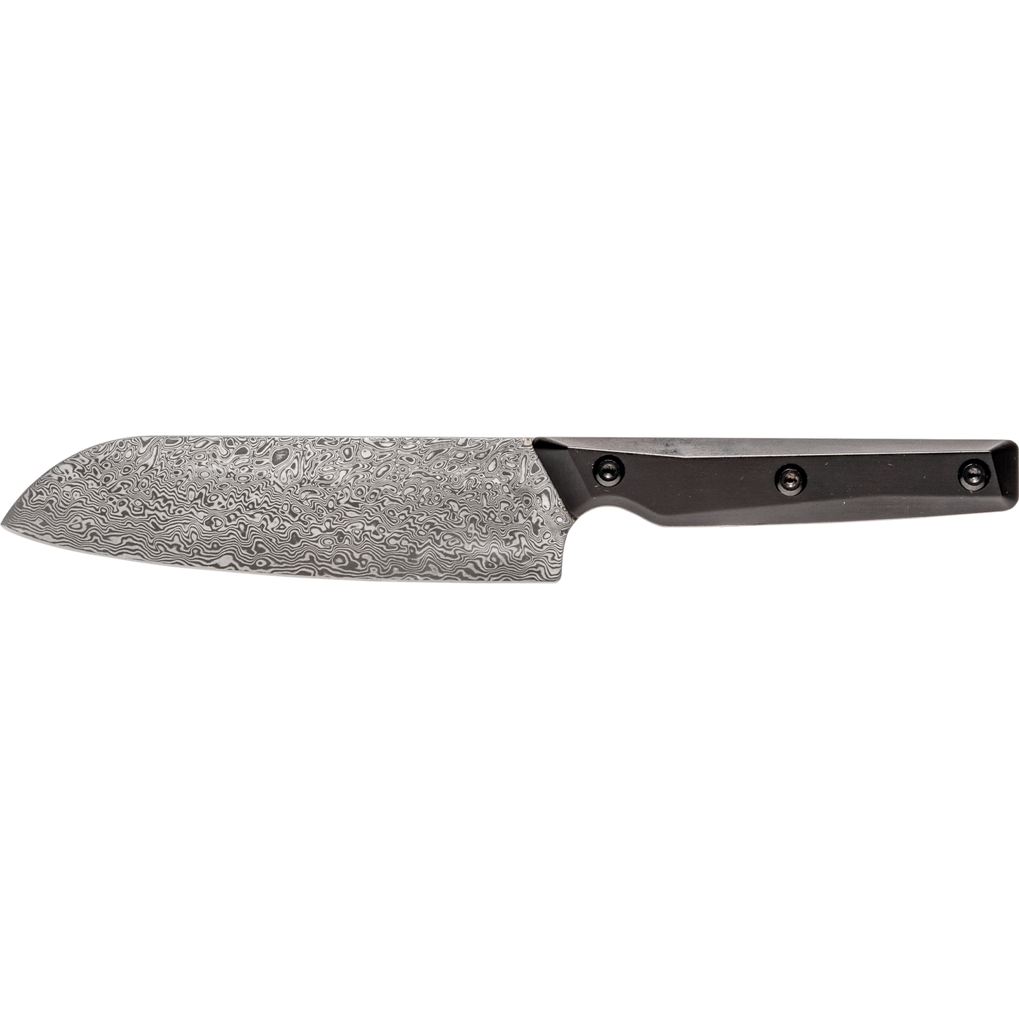 OEM DK-QRDF Series Ebony Wood Handle Coreless Damascus VG10 Steel 6" Santoku Knife