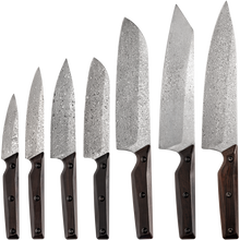 OEM DK-QRDF Series Ebony Wood Handle Coreless Damascus VG10 Steel Knife Set