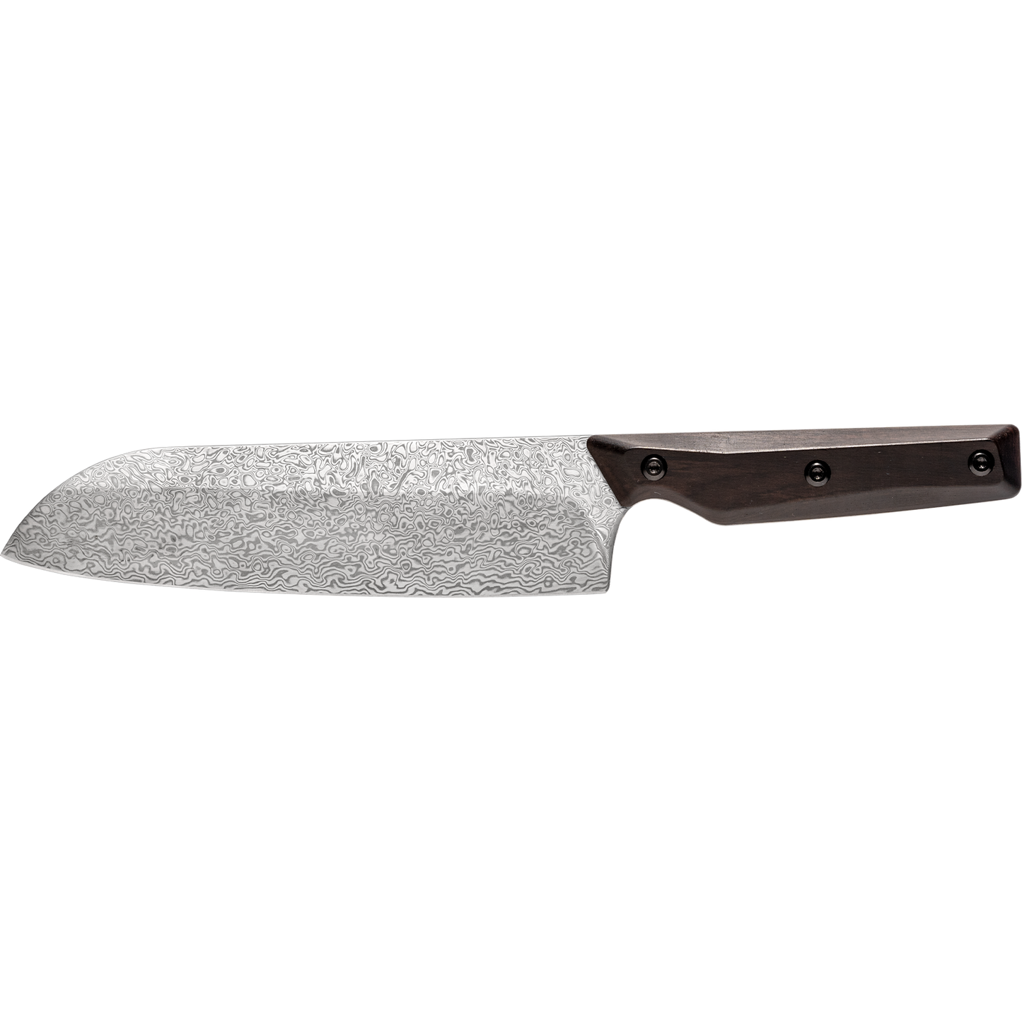 OEM DK-QRDF Series Ebony Wood Handle Coreless Damascus VG10 Steel 7" Santoku Knife