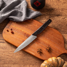 OEM DK-QRDF Series Ebony Wood Handle Coreless Damascus VG10 Steel 5" Utillity Knife