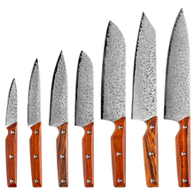 OEM DK-QRD Series Rosewood Handle Damascus VG10 Steel Knife Set