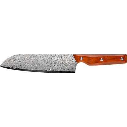 OEM DK-QRD Series Rosewood Handle Damascus VG10 Steel 7" Santoku Knife