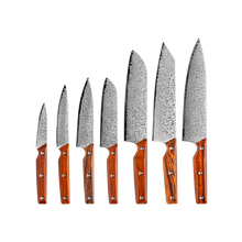 OEM DK-QRD Series Rosewood Handle Damascus VG10 Steel Knife Set