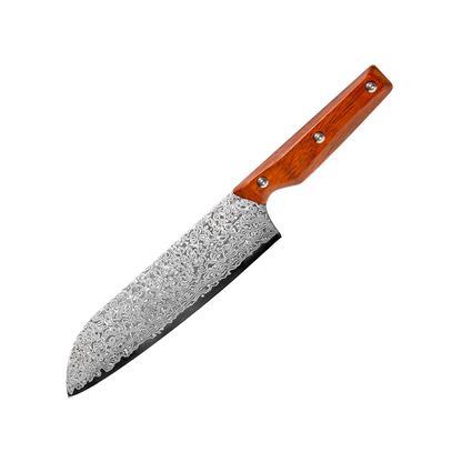 OEM DK-QRD Series Rosewood Handle Damascus VG10 Steel 7" Santoku Knife
