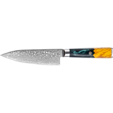 OEM DK-VF Series Resin with Stabilized Wood Handle Damascus VG10 Steel 6" Chef Knife
