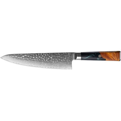 OEM DK-VF Series Resin with Stabilized Wood Handle Damascus VG10 Steel 8" Chef Knife
