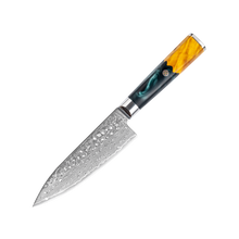 OEM DK-VF Series Resin with Stabilized Wood Handle Damascus VG10 Steel 6" Chef Knife