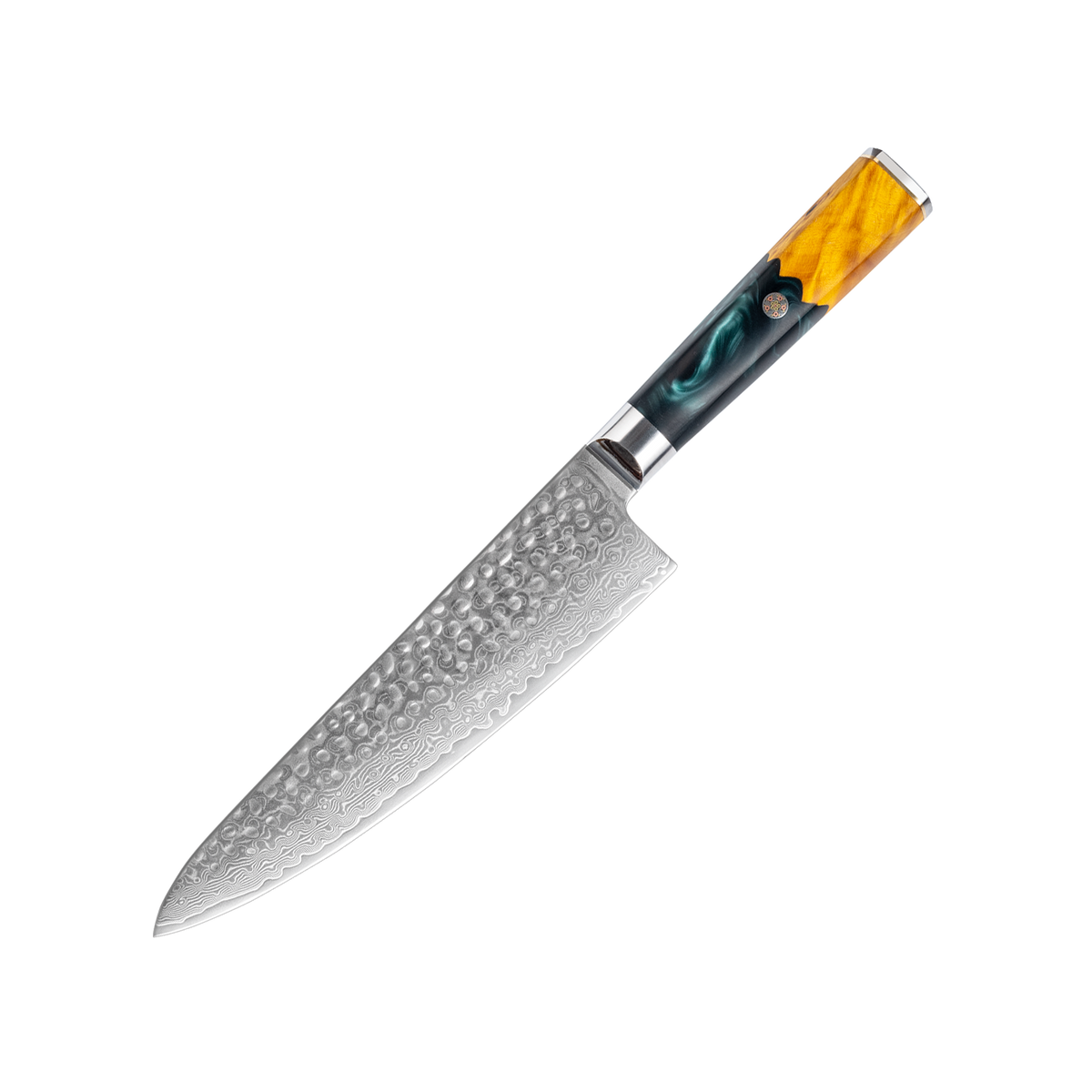 OEM DK-VF Series Resin with Stabilized Wood Handle Damascus VG10 Steel 8" Chef Knife