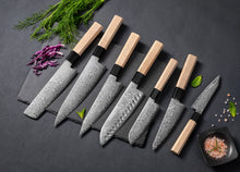 JADE BAY Series Damascus VG10 67 Layers Steel Birch Wood Handle Chef Knife Knife Set