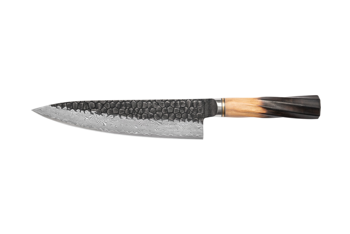 REVO Series Damascus VG10 67 Layers Steel Half Carbonization Olive Wood Handle Chef Knife Knife Set