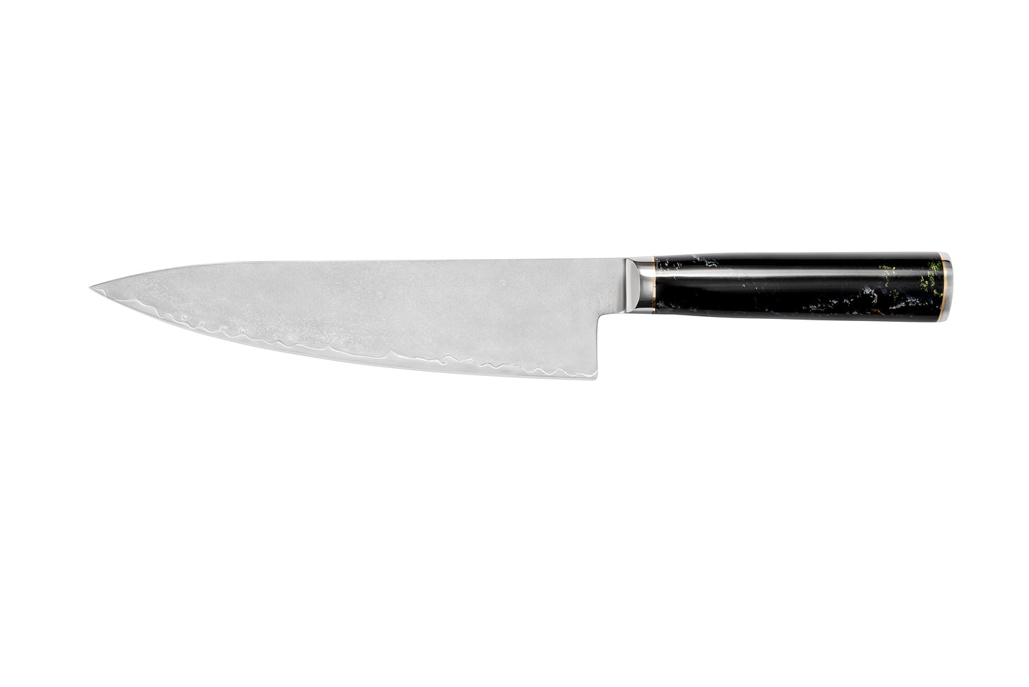 NOVA Series Imported Japanese Damascus AUS10 Steel, 3 Layers Blade Black Resin with Colors Handle Chef Knife Knife Set