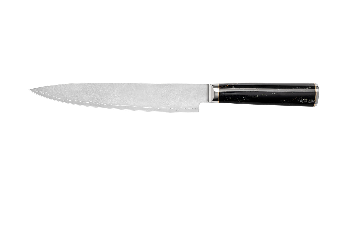 NOVA Series Imported Japanese Damascus AUS10 Steel, 3 Layers Blade Black Resin with Colors Handle Chef Knife Knife Set