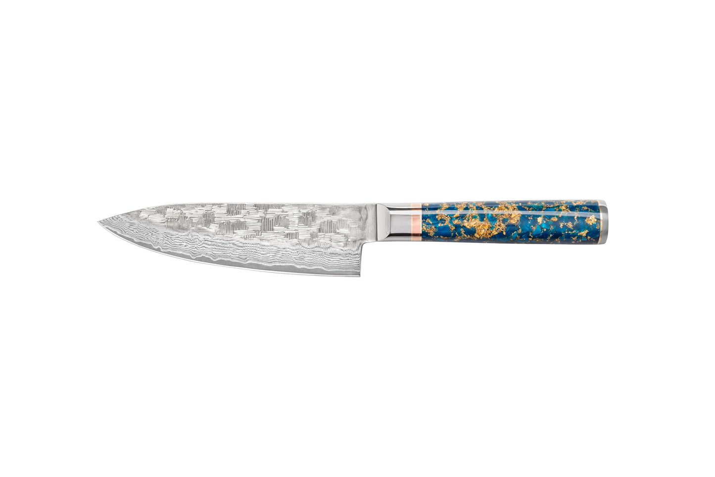 NAVY STORM Damascus VG10 Steel, 67 Layers Blade Resin with Gold Foil Handle Chef Knife Knife Set