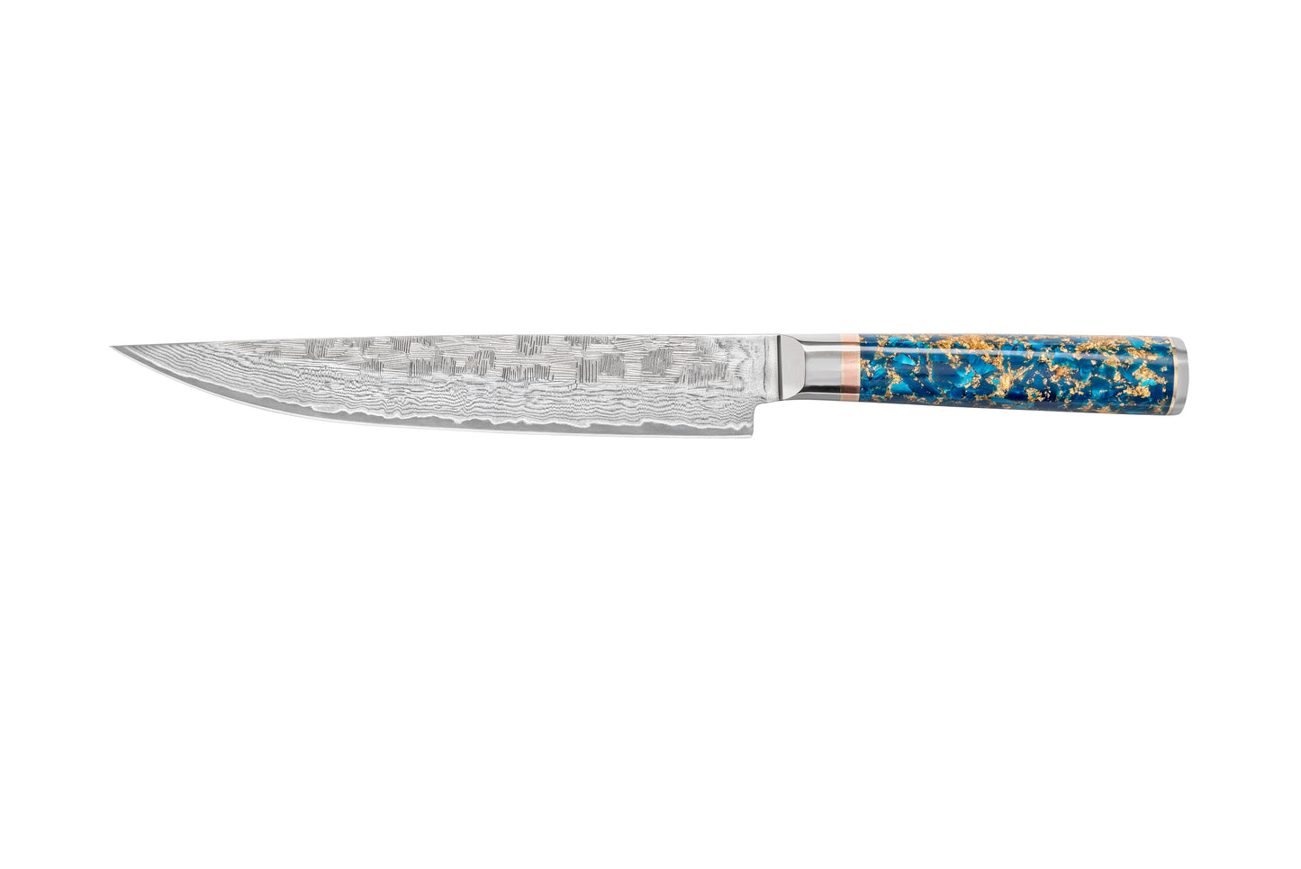NAVY STORM Damascus VG10 Steel, 67 Layers Blade Resin with Gold Foil Handle Chef Knife Knife Set
