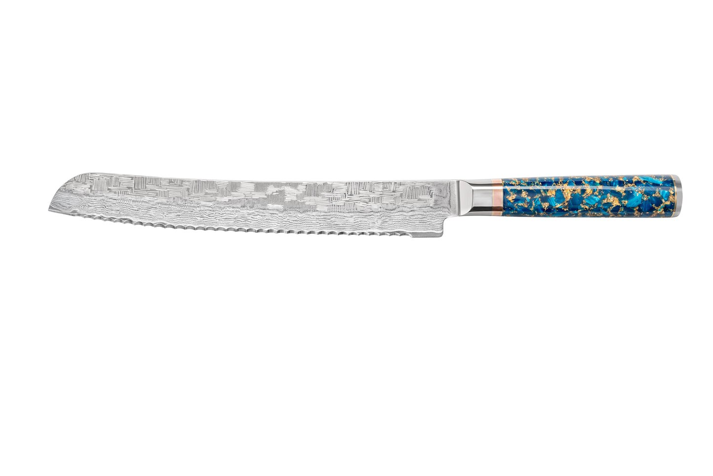 NAVY STORM Damascus VG10 Steel, 67 Layers Blade Resin with Gold Foil Handle Chef Knife Knife Set
