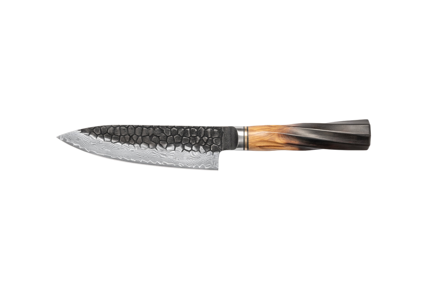 REVO Series Damascus VG10 67 Layers Steel Half Carbonization Olive Wood Handle Chef Knife Knife Set
