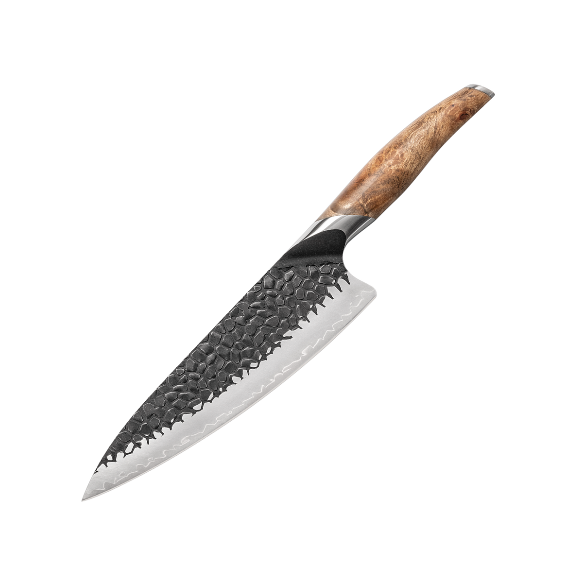 ELA Series Imported Japanese Damascus AUS10 3 Layers Steel Stabilized Birch Wood Handle Chef Knife Knife Set