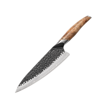 ELA Series Imported Japanese Damascus AUS10 3 Layers Steel Stabilized Birch Wood Handle Chef Knife Knife Set