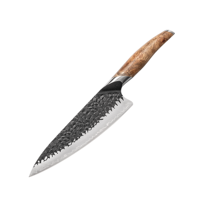 ELA Series Imported Japanese Damascus AUS10 3 Layers Steel Stabilized Birch Wood Handle Chef Knife Knife Set