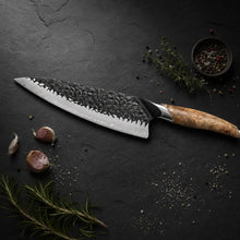 ELA Series Imported Japanese Damascus AUS10 3 Layers Steel Stabilized Birch Wood Handle Chef Knife Knife Set