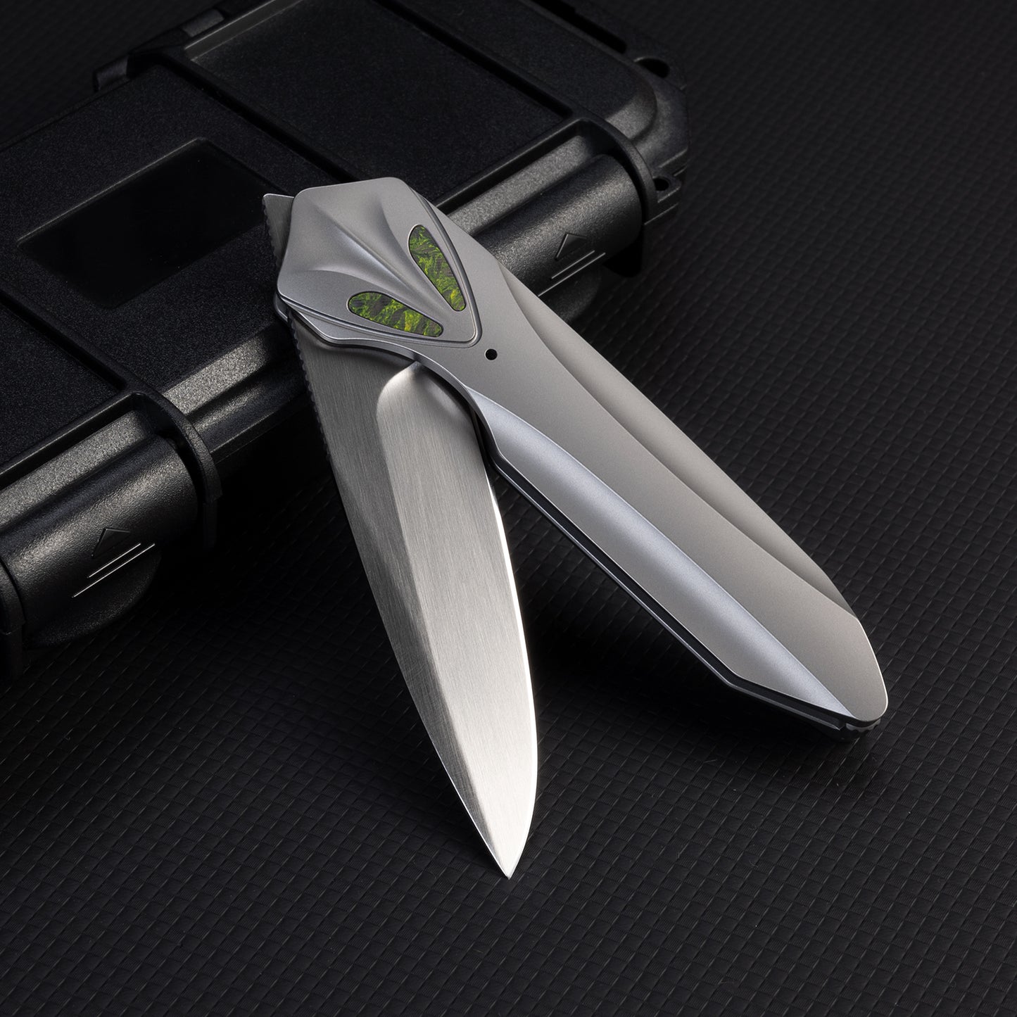 MEIHU Series Frame Lock Titanium Alloy with Carbon Fiber Handle S35VN Steel 177mm Outdoor Knife