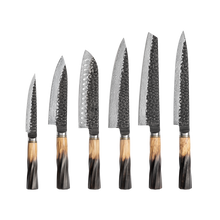 REVO Series Damascus VG10 67 Layers Steel Half Carbonization Olive Wood Handle Chef Knife Knife Set