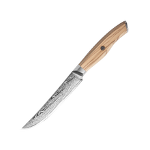 OEM SK-MK Series Olive Wood Handle Damascus VG10 Steel 5''Steak Knife Set