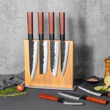 WOOD MELLOW Series Imported Japanese Damascus AUS10 3 Layers Steel Siam Rosewood Handle Chef Knife Knife Set